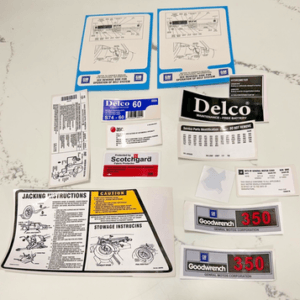 stickers Chevy Caprice Impala  77-90 consisting of 13 assorted pieces 350 Engine