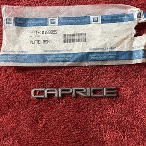 NOS Chevy Caprice Chrome Emblem Badge 1991 1992 Name Plate 10188895